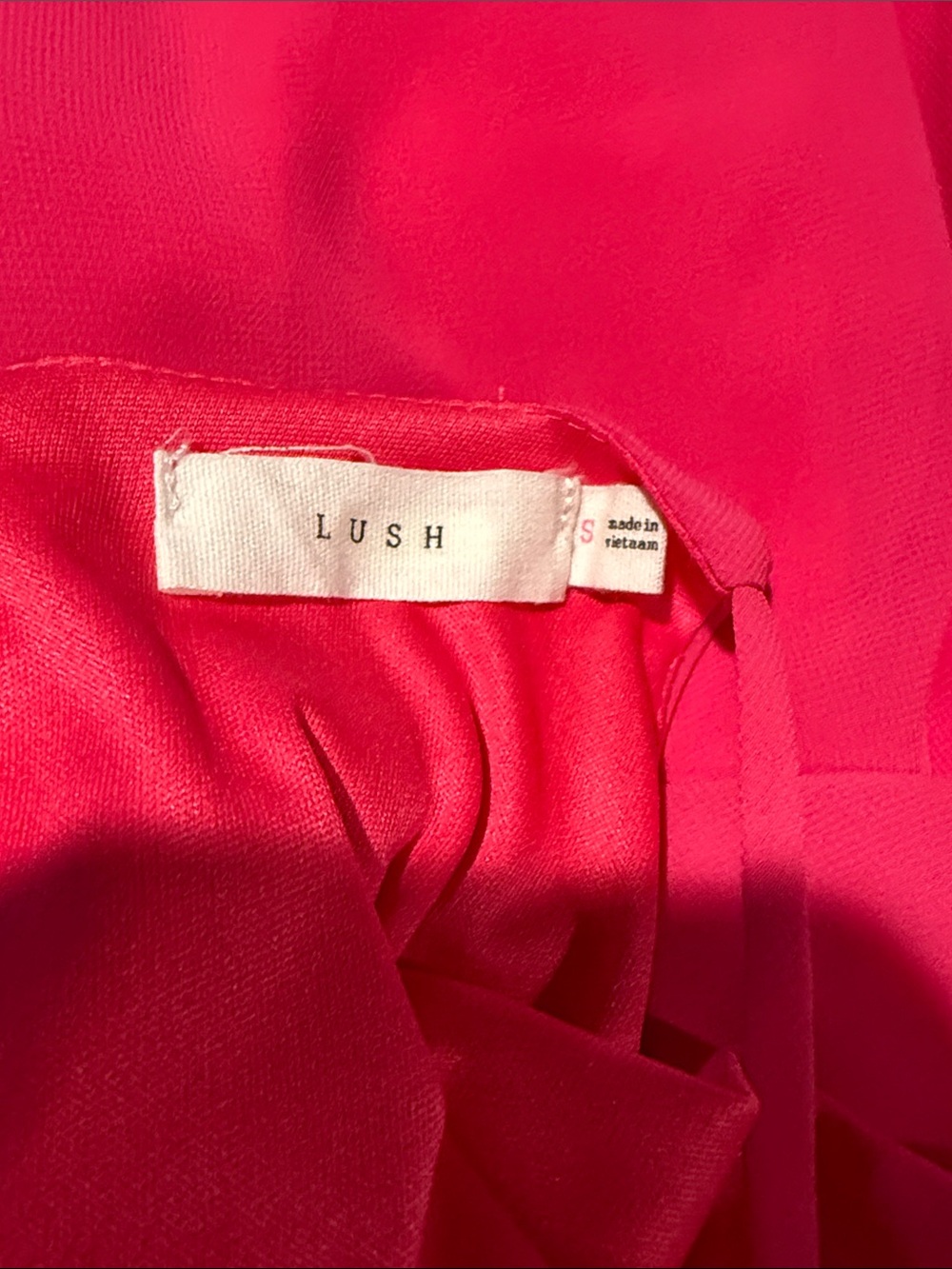 Lush Neon Pink Spaghetti-Strap Mini Dress - Picture 4 of 5